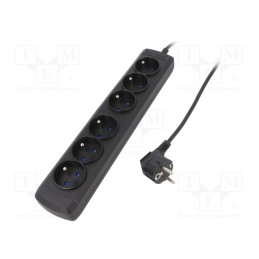 1 pcs x ARMAC - ARCOLOR6/15/CZ - Plug socket strip: supply, Sockets: 6, 250VAC, 10A, black