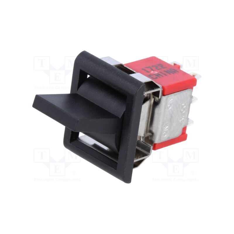 1 pcs x TE Connectivity - 1-1571987-9 - ROCKER, DPDT, Pos: 2, ON-ON, 2A/250VAC, 5A/28VDC, black, none, 10mΩ
