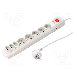 1 pcs x ARMAC - ARC8/50/SZ - Plug socket strip: protective, Sockets: 8, 250VAC, 10A, grey