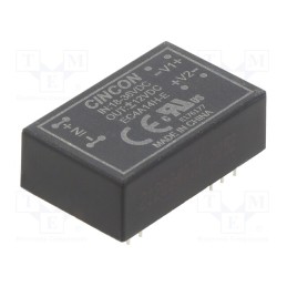 1 pcs x CINCON - EC4A14H-E - Converter: DC/DC, 5/6W, Uin: 18÷36V, Uout: 12VDC, Uout2: -12VDC, THT