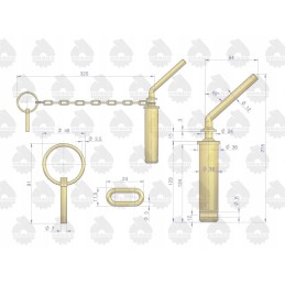 Upper hitch pin long 3027005m91 c330 ursus