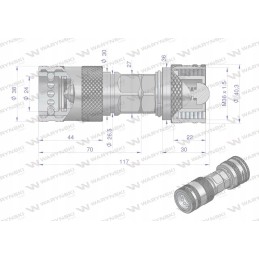 Reduction plug euro push pull socket with eliminato