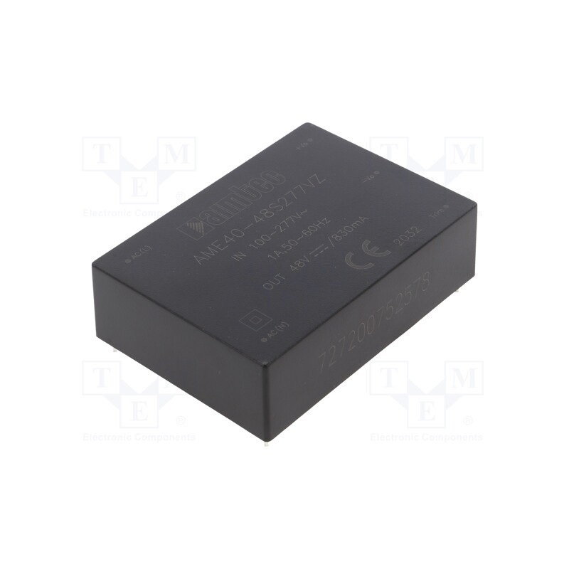 1 pcs x AIMTEC - AME40-48S277VZ - Converter: AC/DC, 40W, 85÷305VAC, Usup: 100÷430VDC, Uout: 48VDC