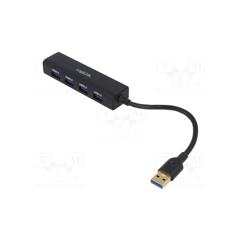 1 pcs x LOGILINK - UA0295 - Hub USB, USB A socket x4,USB A plug, USB 3.0, PnP, 5Gbps