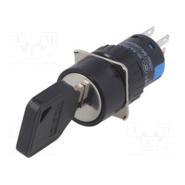 1 pcs x ONPOW - LAS1-AY-22Y/3 - Switch: key switch, Stabl.pos: 3, Contacts: 3PST, Ø16mm, Key: flat
