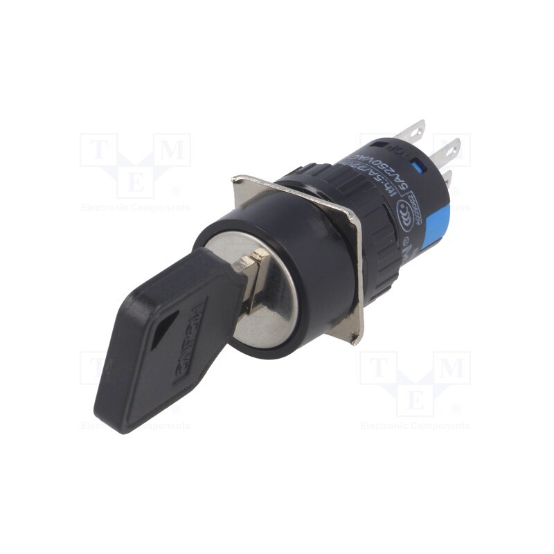 1 pcs x ONPOW - LAS1-AY-22Y/3 - Switch: key switch, Stabl.pos: 3, Contacts: 3PST, Ø16mm, Key: flat
