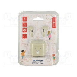 1 pcs x GEMBIRD - TWS-01 - Wireless headphones with microphone, white, USB C, 20Hz÷20kHz