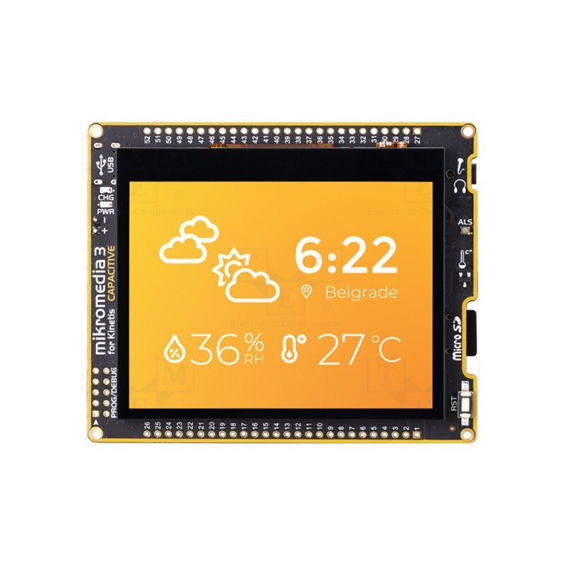 1 pcs x MIKROE - MIKROMEDIA 3 FOR KINETIS CAPACITIVE - Display: TFT, 3.5', 320x240, Illumin: LED, Interface: I2C, 3.3÷5VDC