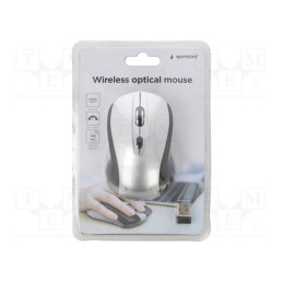 1 pcs x GEMBIRD - MUSW-4B-02-BS - Optical mouse, black,silver, USB A, wireless, 10m, No.of butt: 4