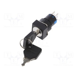 1 pcs x ONPOW - LAS1-AF-22Y/3 - Switch: key switch, Stabl.pos: 3, Contacts: 3PST, Ø16mm, Key: flat