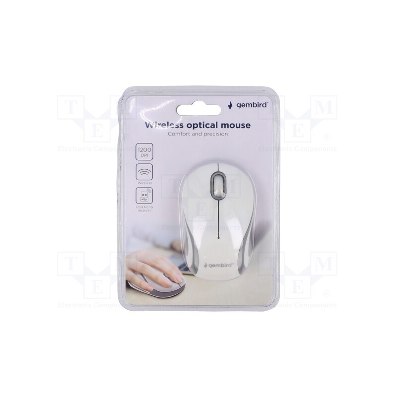 1 pcs x GEMBIRD - MUSW-3B-01-MX - Optical mouse, white,black, USB A, wireless, 10m, No.of butt: 3