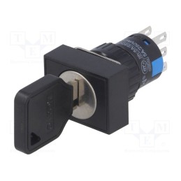 1 pcs x ONPOW - LAS1-AJ-22Y/3 - Switch: key switch, Stabl.pos: 3, Contacts: 3PST, Ø16mm, Key: flat