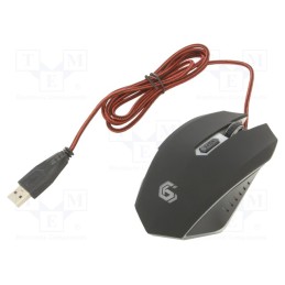 1 pcs x GEMBIRD - MUSG-001-R - Optical mouse, black,red, USB A, wired, 1.3m, No.of butt: 6