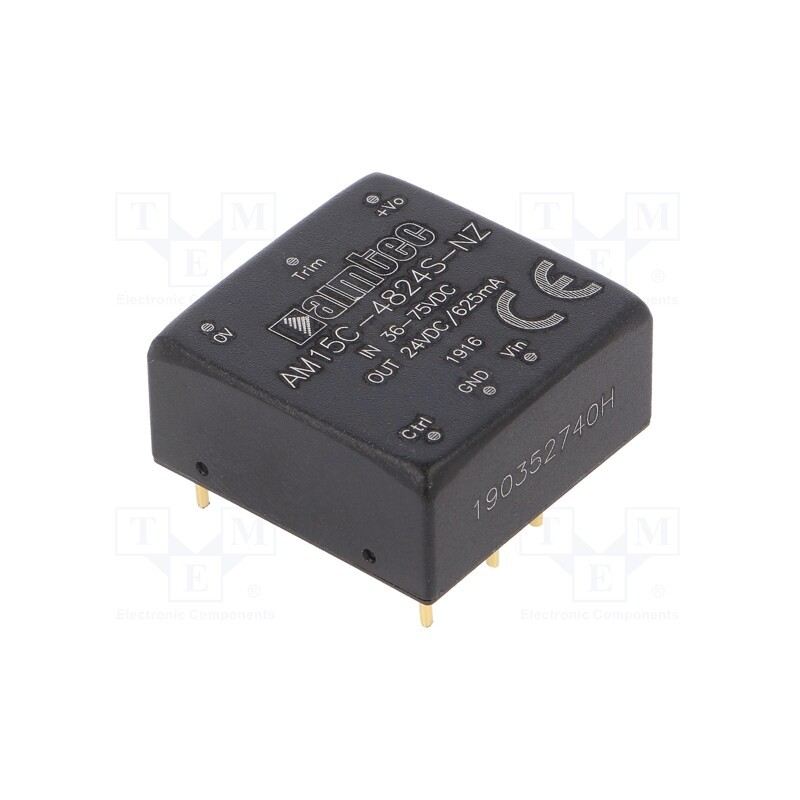 1 pcs x AIMTEC - AM15C-4824S-NZ - Converter: DC/DC, 15W, Uin: 36÷75V, Uout: 24VDC, Iout: 0.625A, 1'x1'