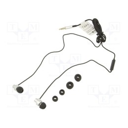 1 pcs x GEMBIRD - MHS-EP-CDG-S - Headphones with microphone, black,silver, Jack 3,5mm, in-ear