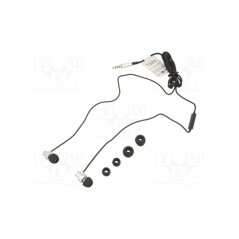 1 pcs x GEMBIRD - MHS-EP-CDG-S - Headphones with microphone, black,silver, Jack 3,5mm, in-ear