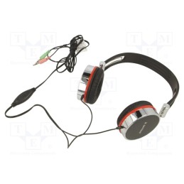 1 pcs x GEMBIRD - MHS-903 - Headphones with microphone, black,red,silver, Jack 3,5mm x2