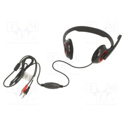 1 pcs x GEMBIRD - MHS-002 - Headphones with microphone, black,red, Jack 3,5mm x2, 1.8m, 32Ω