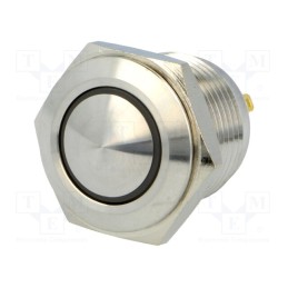 1 pcs x ONPOW - GQ16B-10E/J/Y/12V/S - Switch: vandal resistant, Pos: 2, SPST-NO, 2A/36VDC, IP65, OFF-(ON)