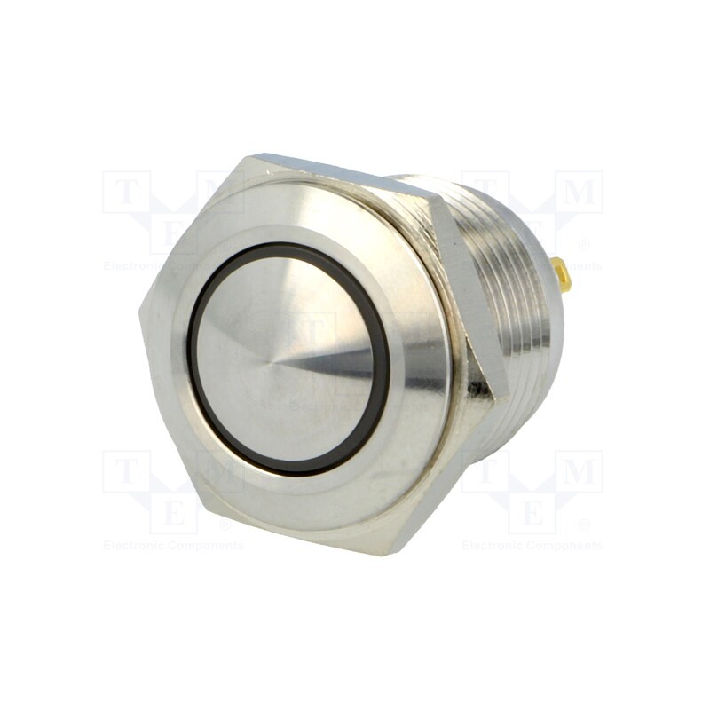 1 pcs x ONPOW - GQ16B-10E/J/Y/12V/S - Switch: vandal resistant, Pos: 2, SPST-NO, 2A/36VDC, IP65, OFF-(ON)