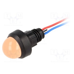 1 pcs x POLAM-ELTA - LO-D20-12AC/DC - Indicator: LED, prominent, orange, 12VDC, 12VAC, Ø13mm, IP40
