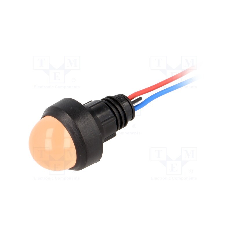 1 pcs x POLAM-ELTA - LO-D20-12AC/DC - Indicator: LED, prominent, orange, 12VDC, 12VAC, Ø13mm, IP40