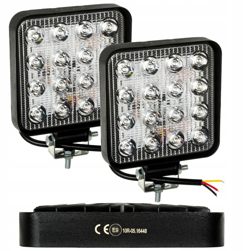 Halogen searchlight work lamp 16 LED 12v 24v 2 pcs