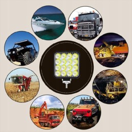 Halogen searchlight work lamp 16 LED 12v 24v 2 pcs