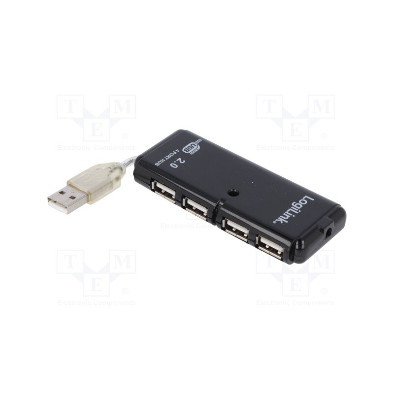 1 pcs x LOGILINK - UH0001A - Hub USB, USB A socket x4,USB A plug, USB 2.0, PnP, 480Mbps