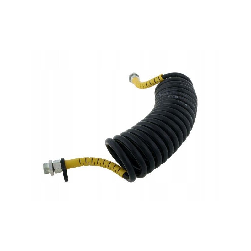 Spiral connecting cable, yellow polyamide sheath