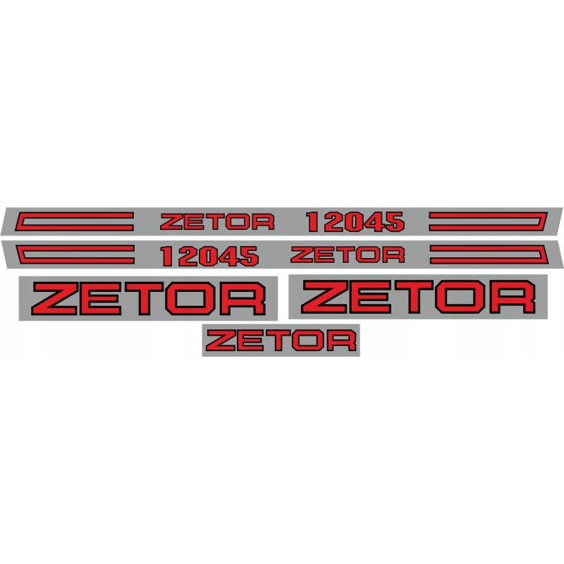 Zetor 12045 laminated stickers, set, sides, roof