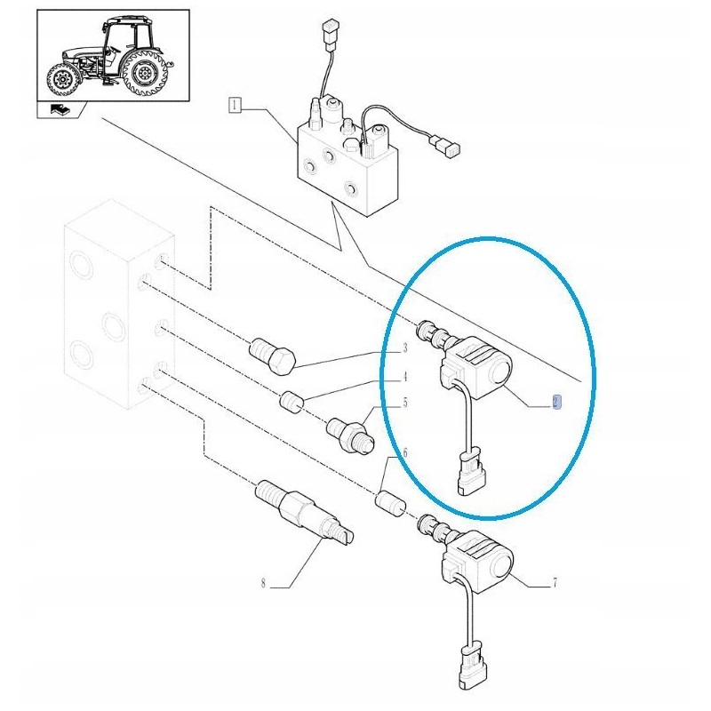 Solenoid valve new holland t4 tn 5188937 cnh