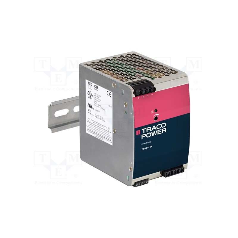 1 pcs x TRACO POWER - TIB 480-124EX - Power supply: switched-mode, for DIN rail, 480W, 24VDC, 20A, OUT: 1
