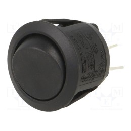 1 pcs x SWITCH COMPONENTS - RA1-2A-DC-2-B - ROCKER, DPST, Pos: 2, ON-OFF, 10A/28VDC, black, none, Rcont max: 50mΩ