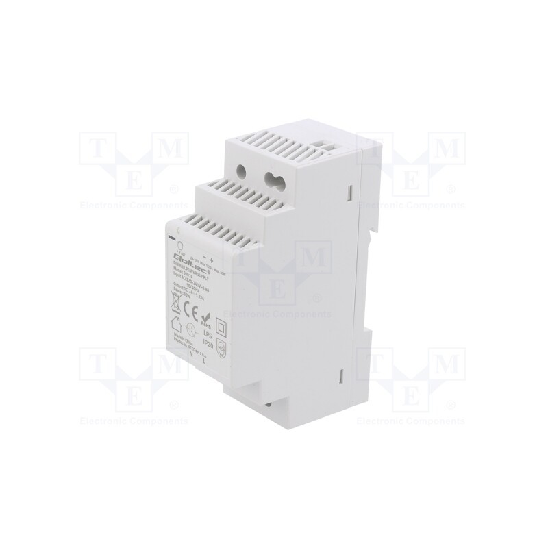 1 pcs x QOLTEC - 50919 - Power supply: switched-mode, for DIN rail, 30W, 24VDC, 1.25A, IP20