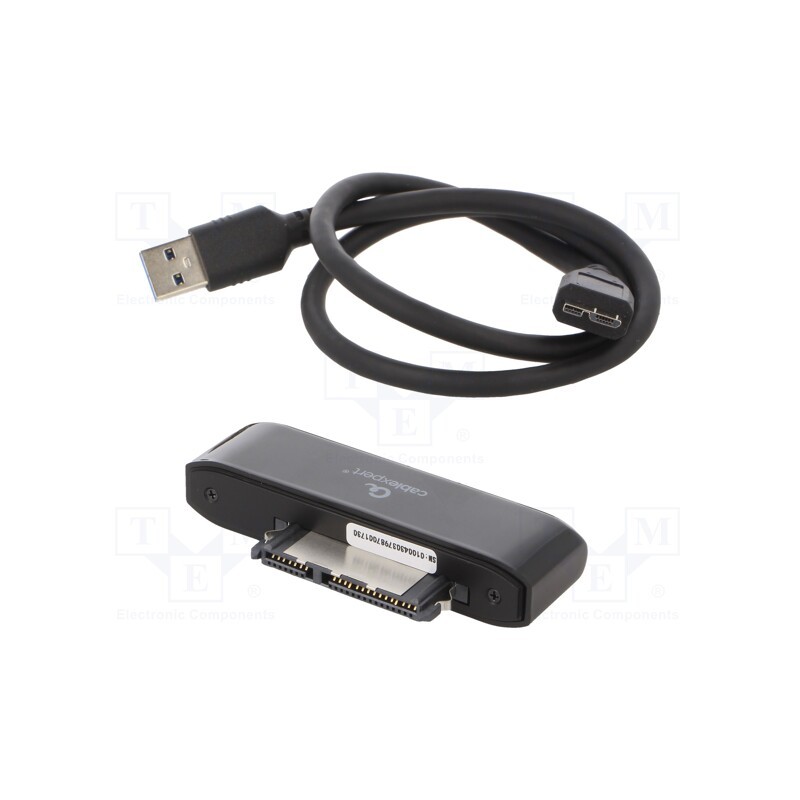 1 pcs x GEMBIRD - AUS3-02 - USB to SATA adapter, SATA plug,USB A micro plug,USB A plug