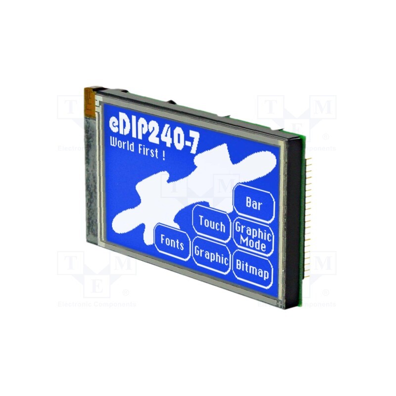 1 pcs x DISPLAY VISIONS - EA EDIP240B-7LWTP - Display: LCD, graphical, 240x128, STN Negative, blue, 113x70mm