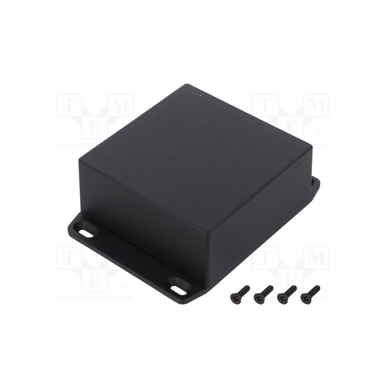 1 pcs x HAMMOND - 1590WYFLBK -AS - Enclosure: multipurpose, X: 92mm, Y: 92mm, Z: 42mm, with fixing lugs