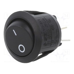 1 pcs x SWITCH COMPONENTS - RA1-2A-DC-2-B-1 - ROCKER, DPST, Pos: 2, ON-OFF, 10A/28VDC, black, none, Rcont max: 50mΩ