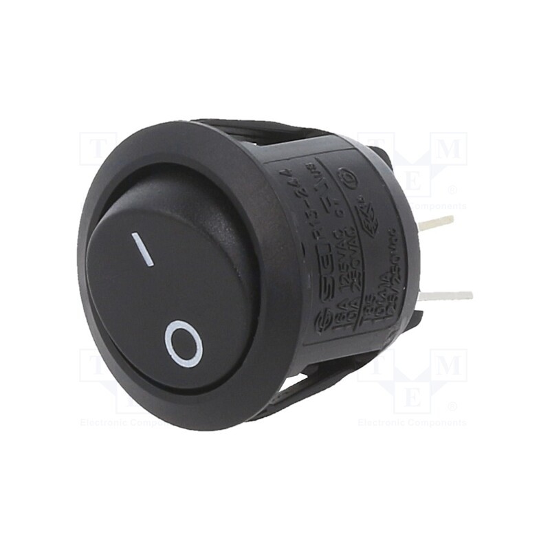 1 pcs x SWITCH COMPONENTS - RA1-2A-DC-2-B-1 - ROCKER, DPST, Pos: 2, ON-OFF, 10A/28VDC, black, none, Rcont max: 50mΩ