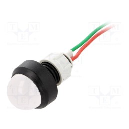 1 pcs x POLAM-ELTA - LW-D20-24AC/DC - Indicator: LED, prominent, white, 24VDC, 24VAC, Ø13mm, IP40, plastic