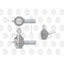 Rod end, left joint c 328 org 42280060
