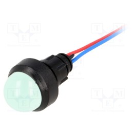 1 pcs x POLAM-ELTA - LG-D20-12AC/DC - Indicator: LED, prominent, green, 12VDC, 12VAC, Ø13mm, IP40, plastic