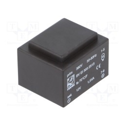 1 pcs x HAHN - BV EI 303 2513 - Transformer: encapsulated, 1.5VA, 380VAC, 12V, 125mA, PCB, BVEI