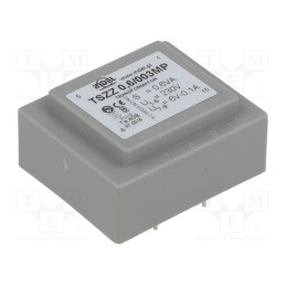 1 pcs x INDEL - TSZZ0.6/003MP - Transformer: encapsulated, 0.6VA, 230VAC, 6V, 100mA, PCB, IP00