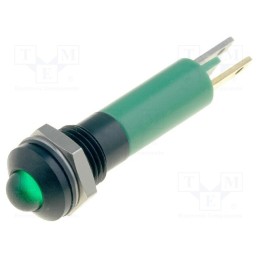 1 pcs x CML INNOVATIVE TECHNOLOGIES - 19081355 - Indicator: LED, prominent, green, 24VDC, Ø8mm, IP67, plastic
