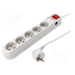 1 pcs x ARMAC - ARC5/50/SZ - Plug socket strip: protective, Sockets: 5, 250VAC, 10A, grey