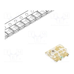 5 pcs x REFOND - RF-W3S198TS-A37 - LED, SMD, 0606, green/blue/yellow, 1.6x1.6x0.7mm, 140°, 20mA