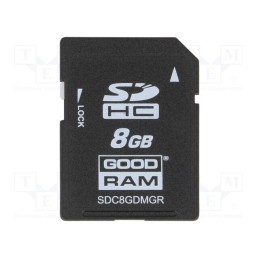 1 pcs x GOODRAM INDUSTRIAL - SDC8GDMGRB - Memory card, industrial, MLC,SD, UHS I U1, 8GB, -40÷85°C