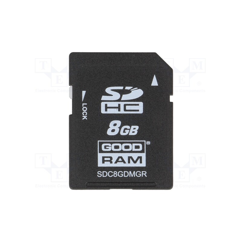1 pcs x GOODRAM INDUSTRIAL - SDC8GDMGRB - Memory card, industrial, MLC,SD, UHS I U1, 8GB, -40÷85°C